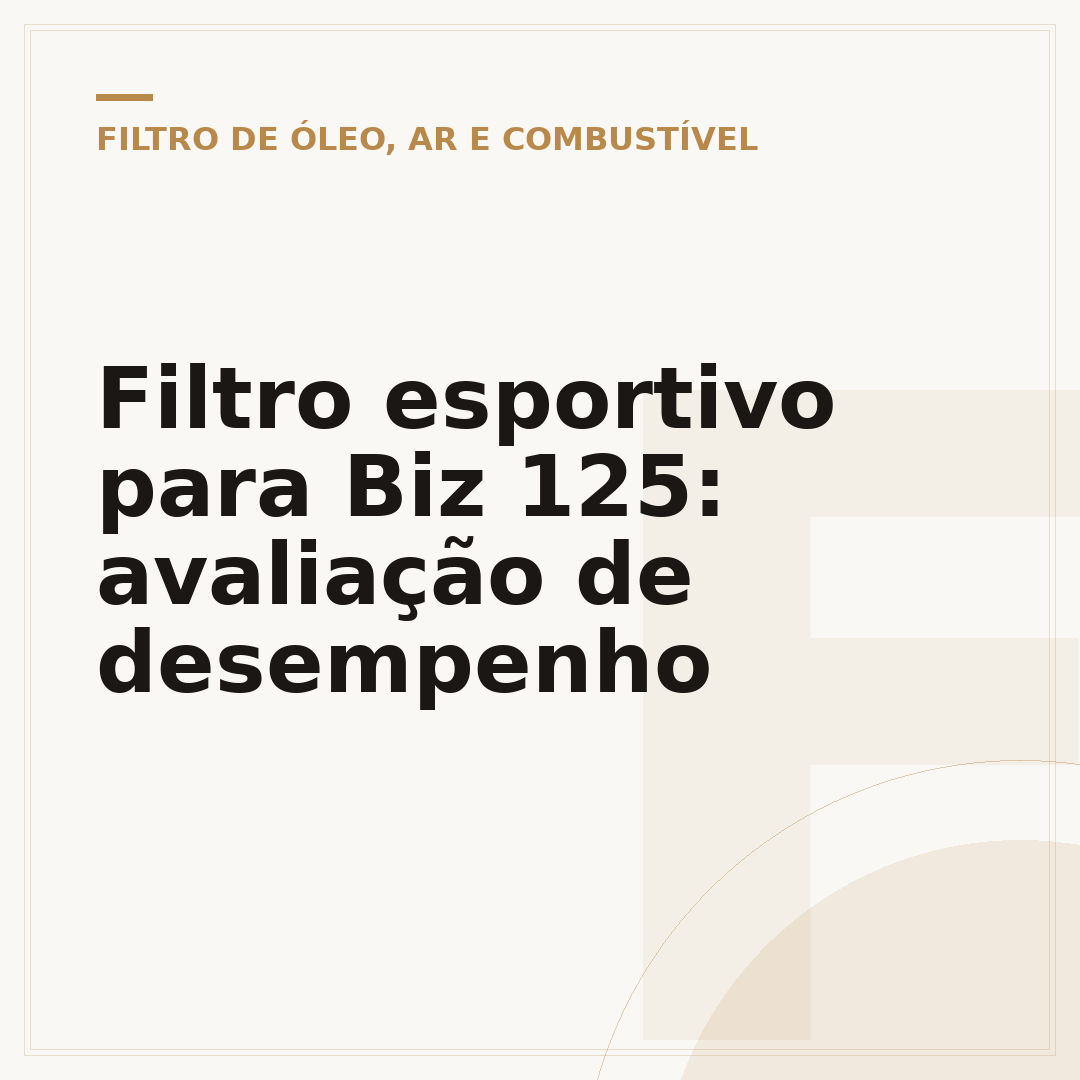 Filtro esportivo para Biz 125: avaliação de desempenho