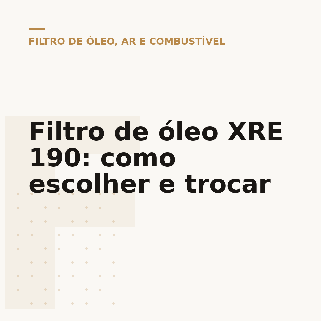 Filtro de óleo XRE 190: como escolher e trocar