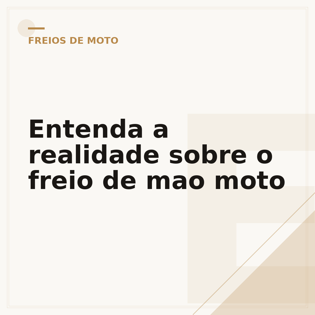 Entenda a realidade sobre o freio de mao moto