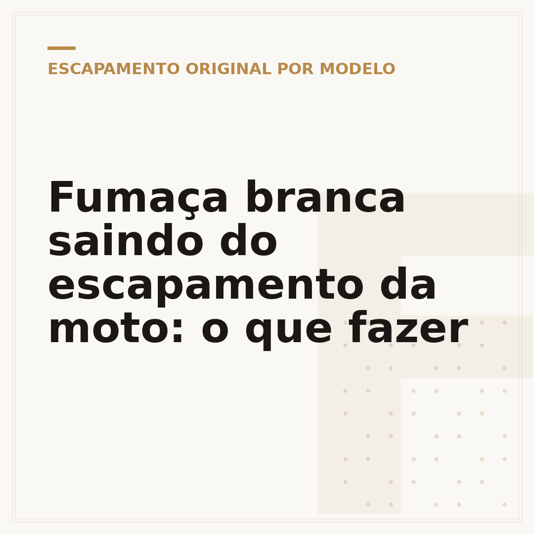 Fumaça branca saindo do escapamento da moto: o que fazer