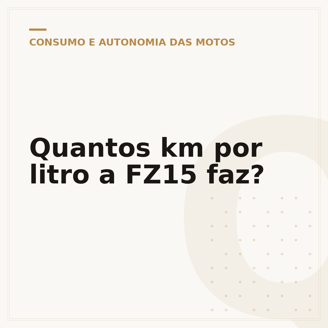 Quantos km por litro a FZ15 faz?