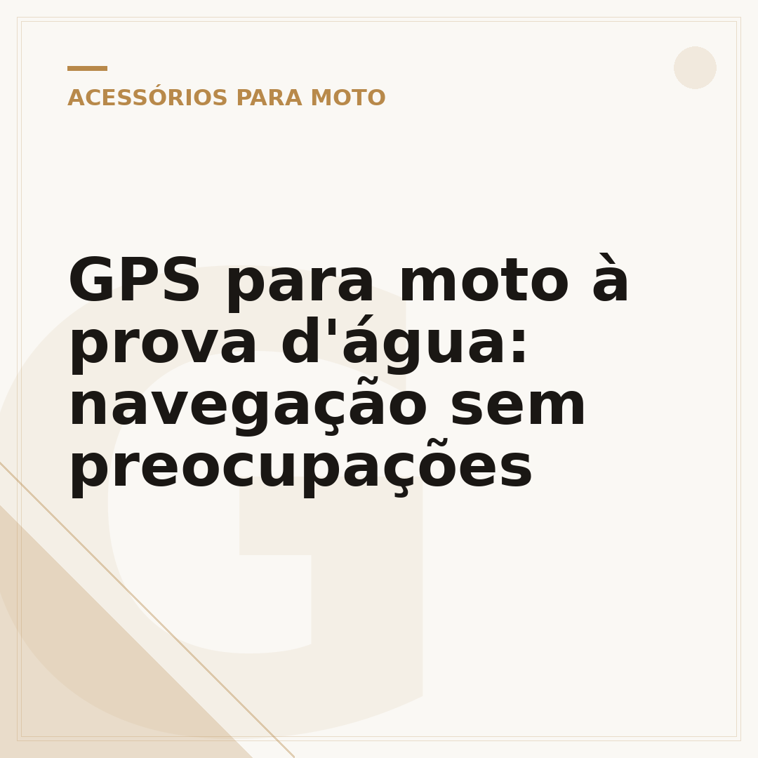 GPS para moto à prova d'água: navegação sem preocupações