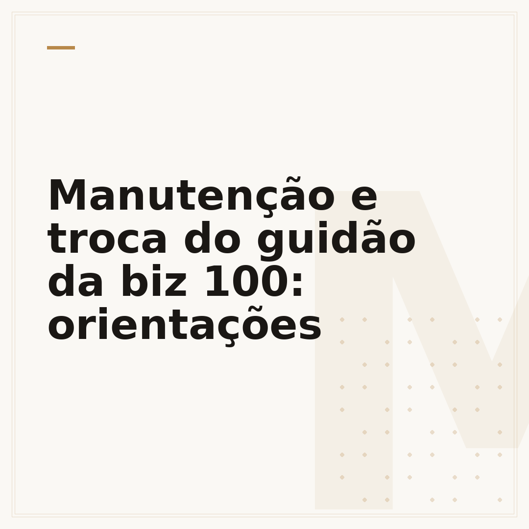 Manutenção e troca do guidão da biz 100: orientações