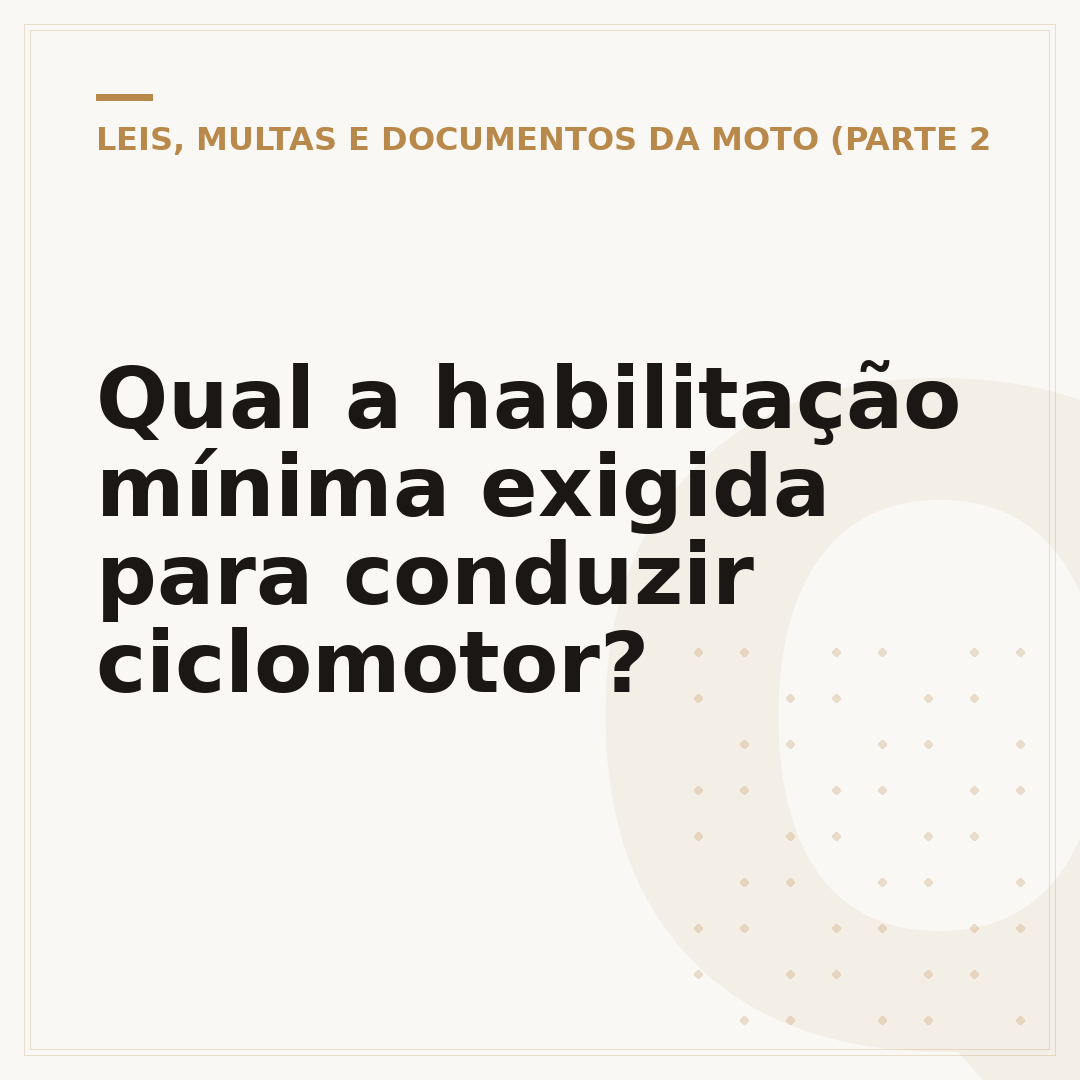 Qual a habilitação mínima exigida para conduzir ciclomotor?
