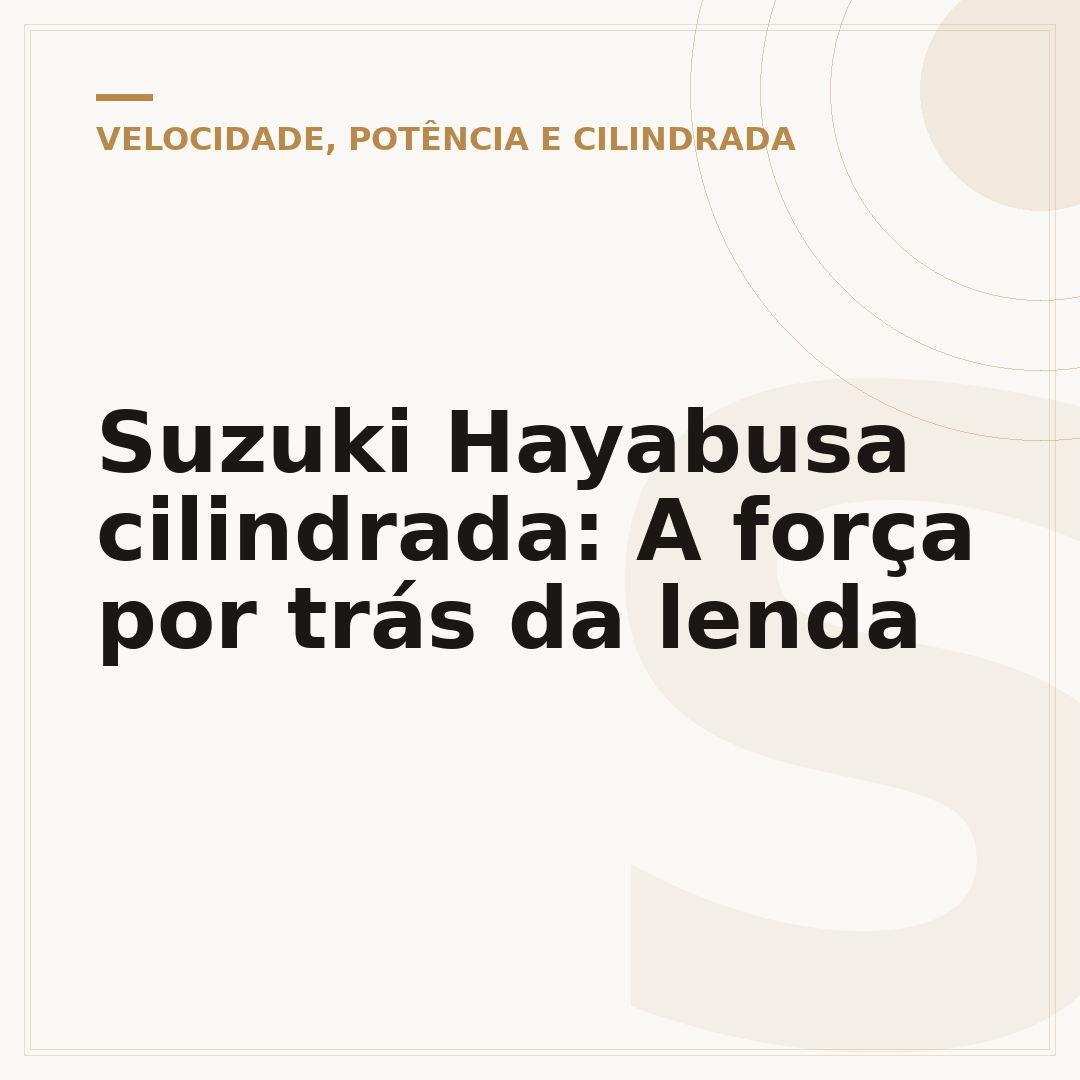 Suzuki Hayabusa cilindrada: A força por trás da lenda