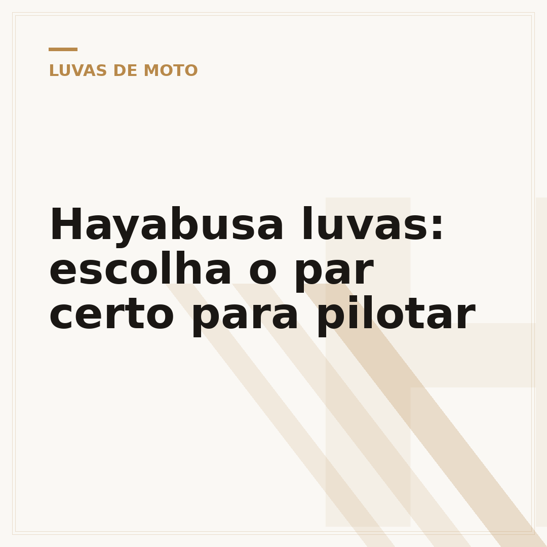 Hayabusa luvas: escolha o par certo para pilotar