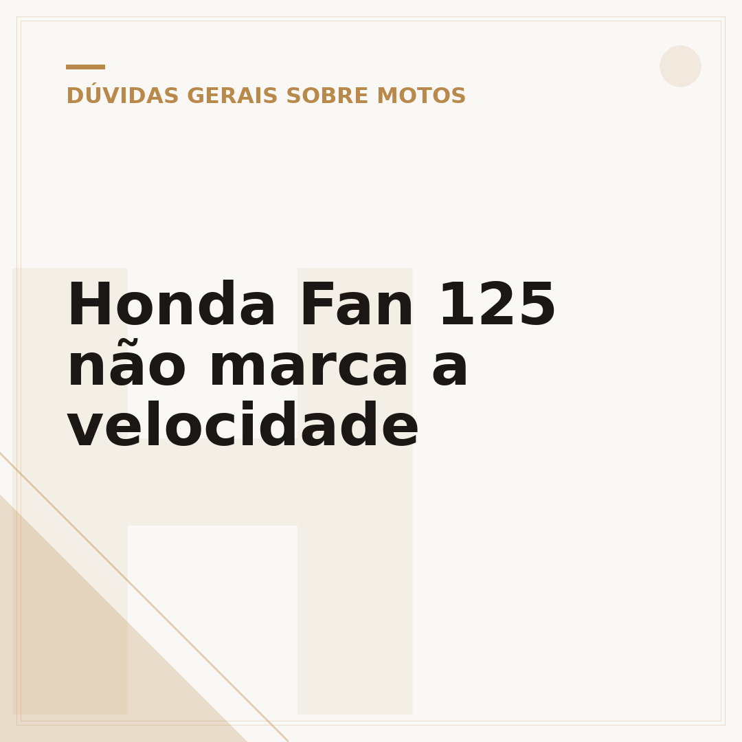 Honda Fan 125 não marca a velocidade