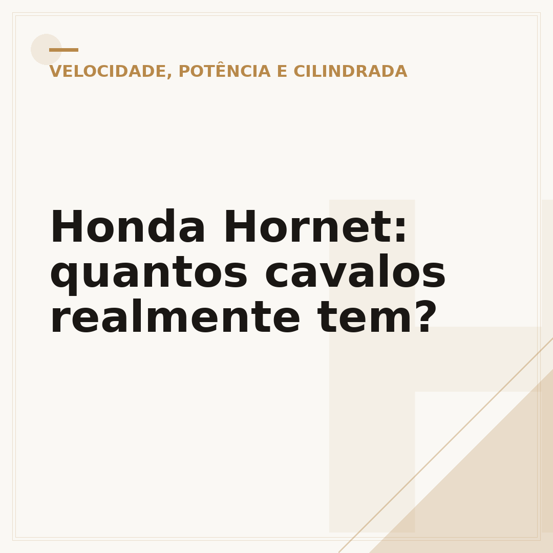 Honda Hornet: quantos cavalos realmente tem?