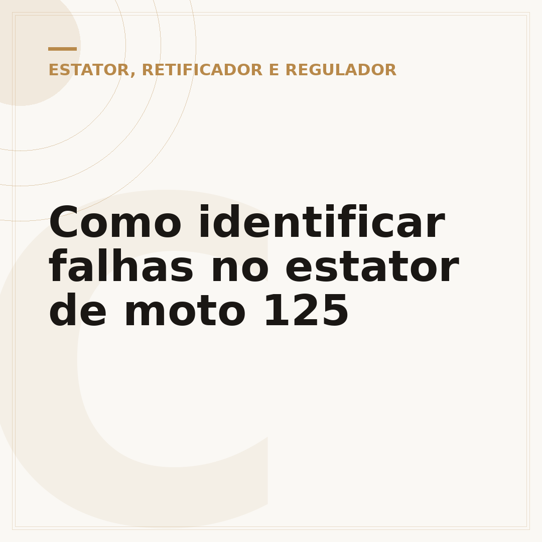 Como identificar falhas no estator de moto 125