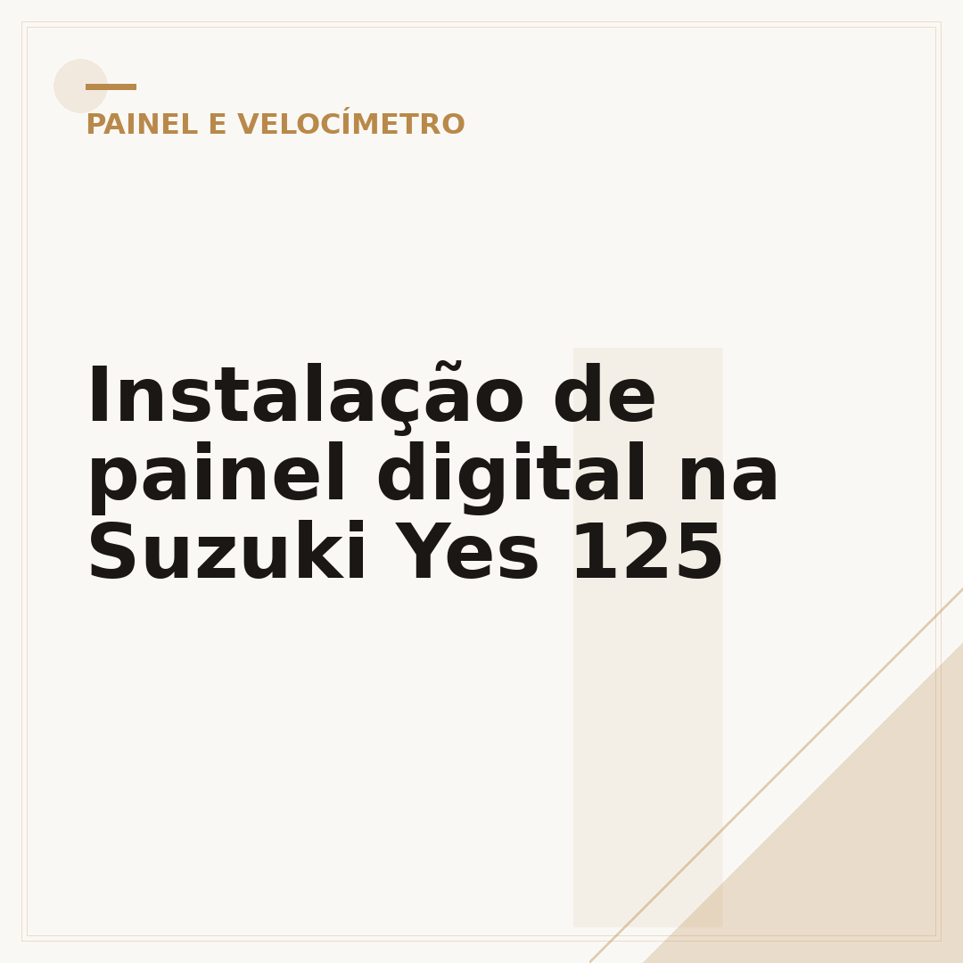Instalação de painel digital na Suzuki Yes 125