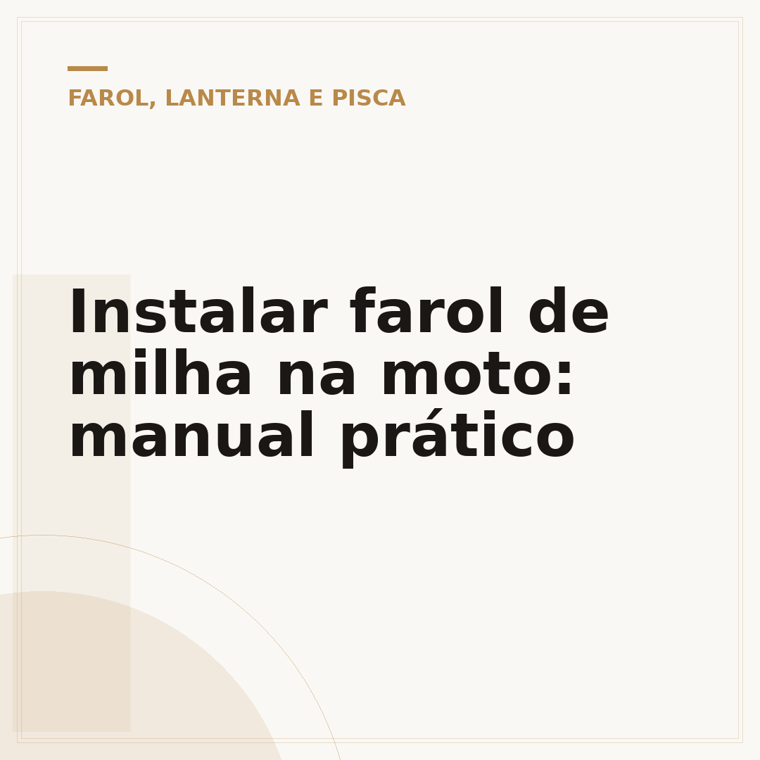 Instalar farol de milha na moto: manual prático