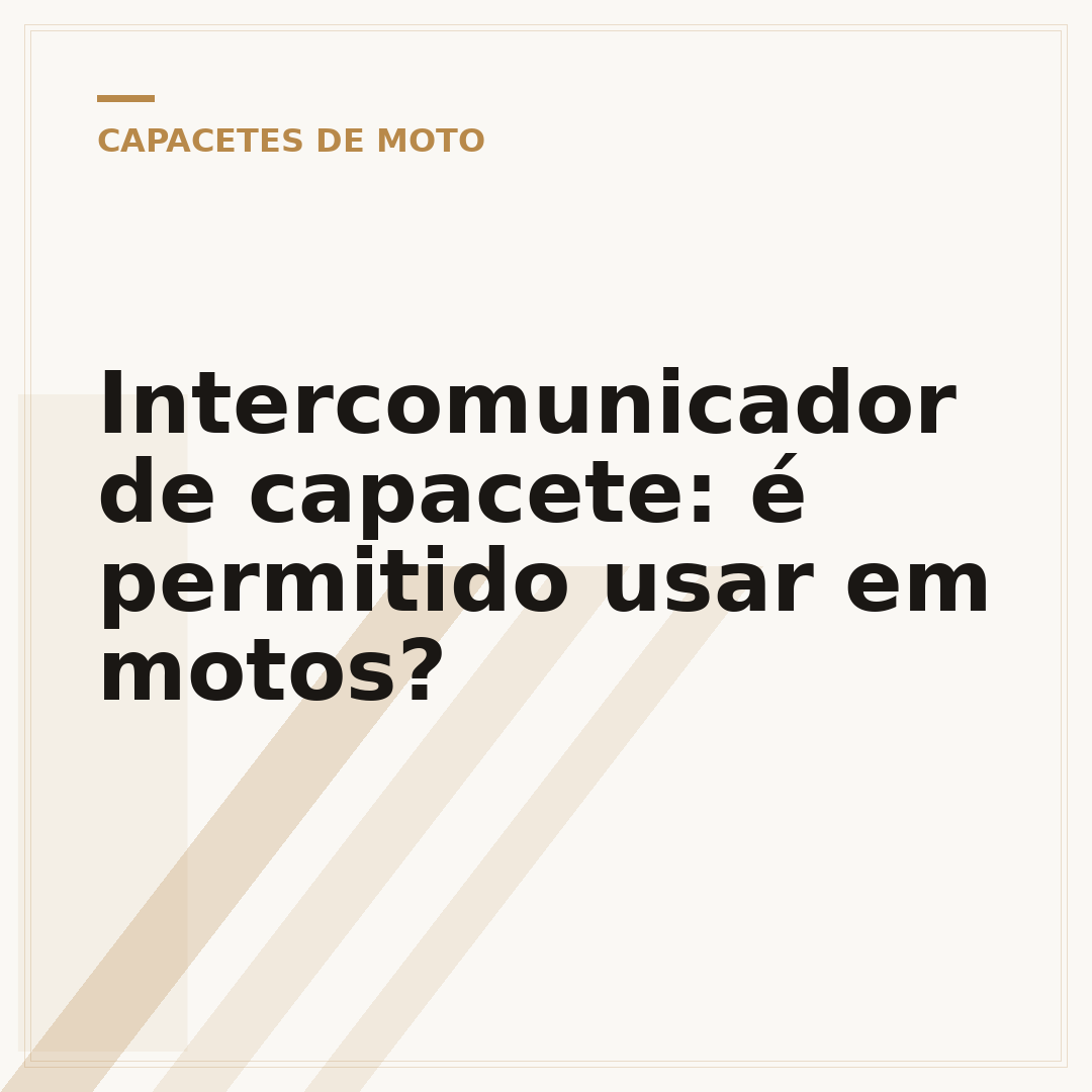 Intercomunicador de capacete: é permitido usar em motos?