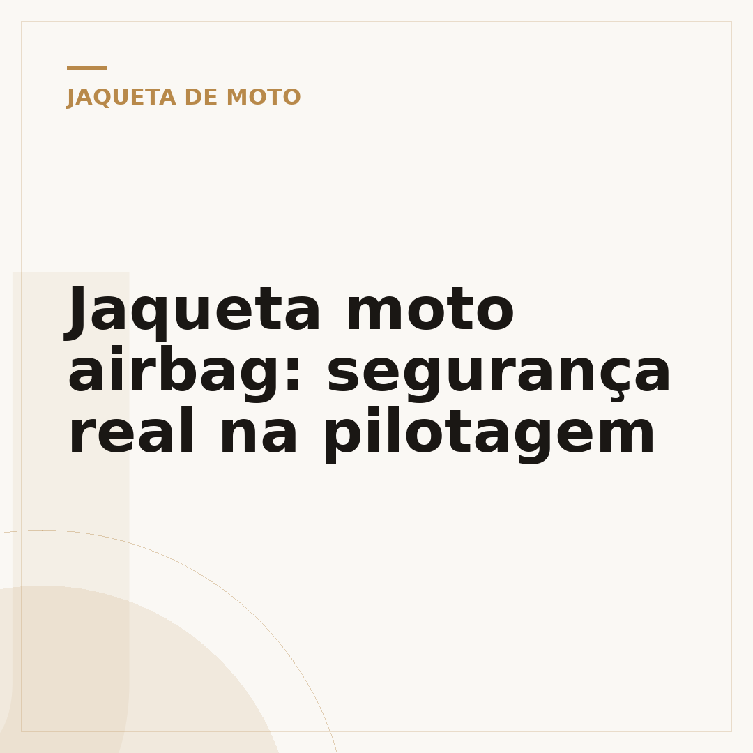 Jaqueta moto airbag: segurança real na pilotagem