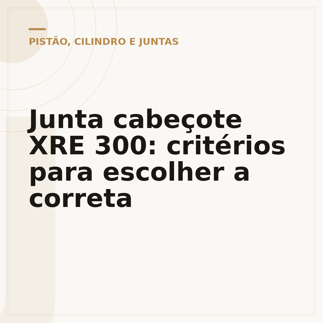 Junta cabeçote XRE 300: critérios para escolher a correta