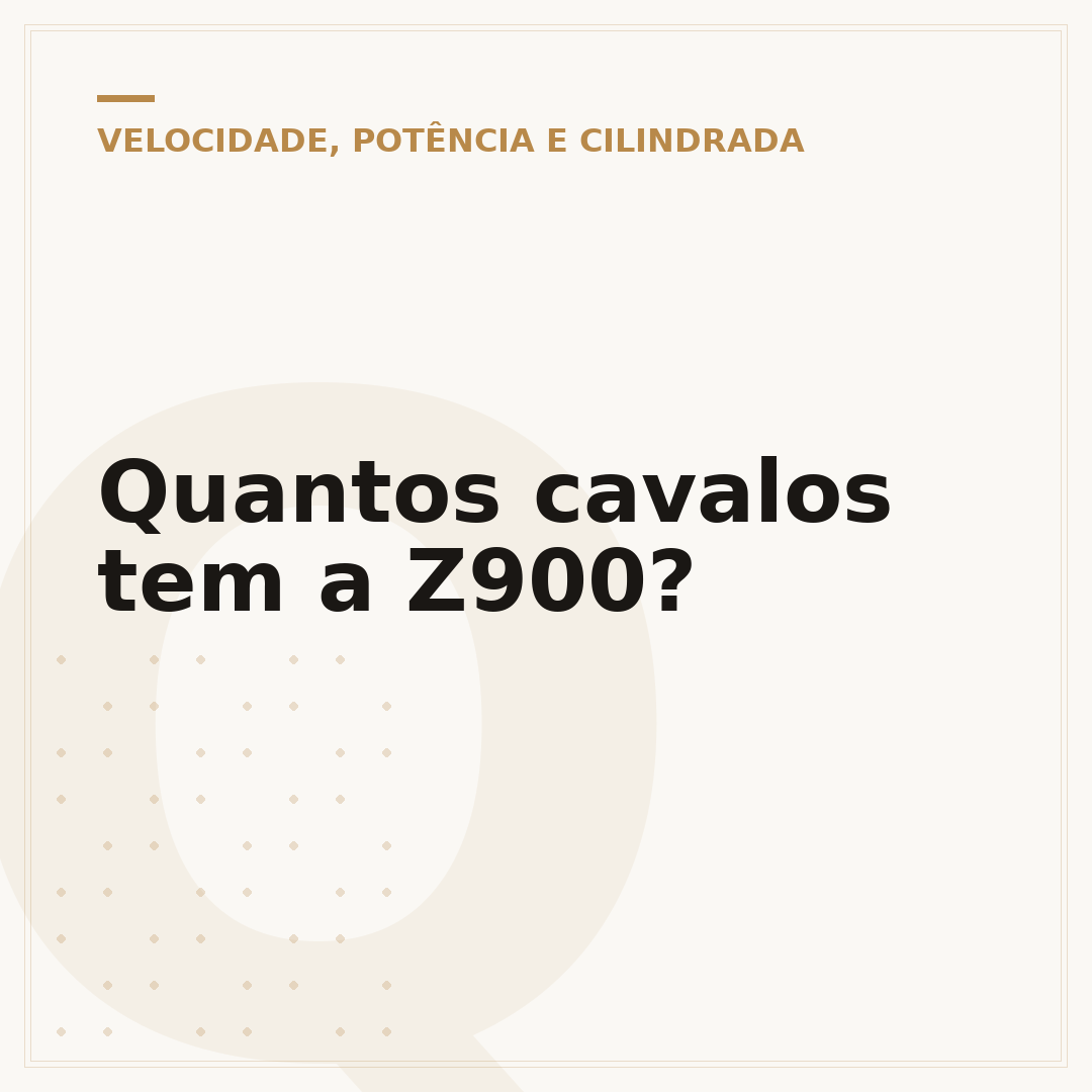 Quantos cavalos tem a Z900?