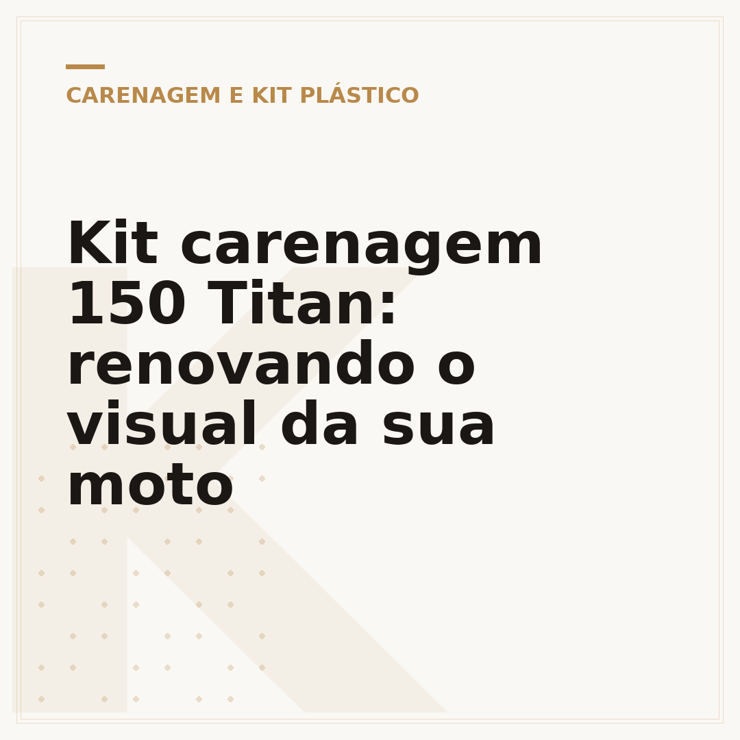 Kit carenagem 150 Titan: renovando o visual da sua moto