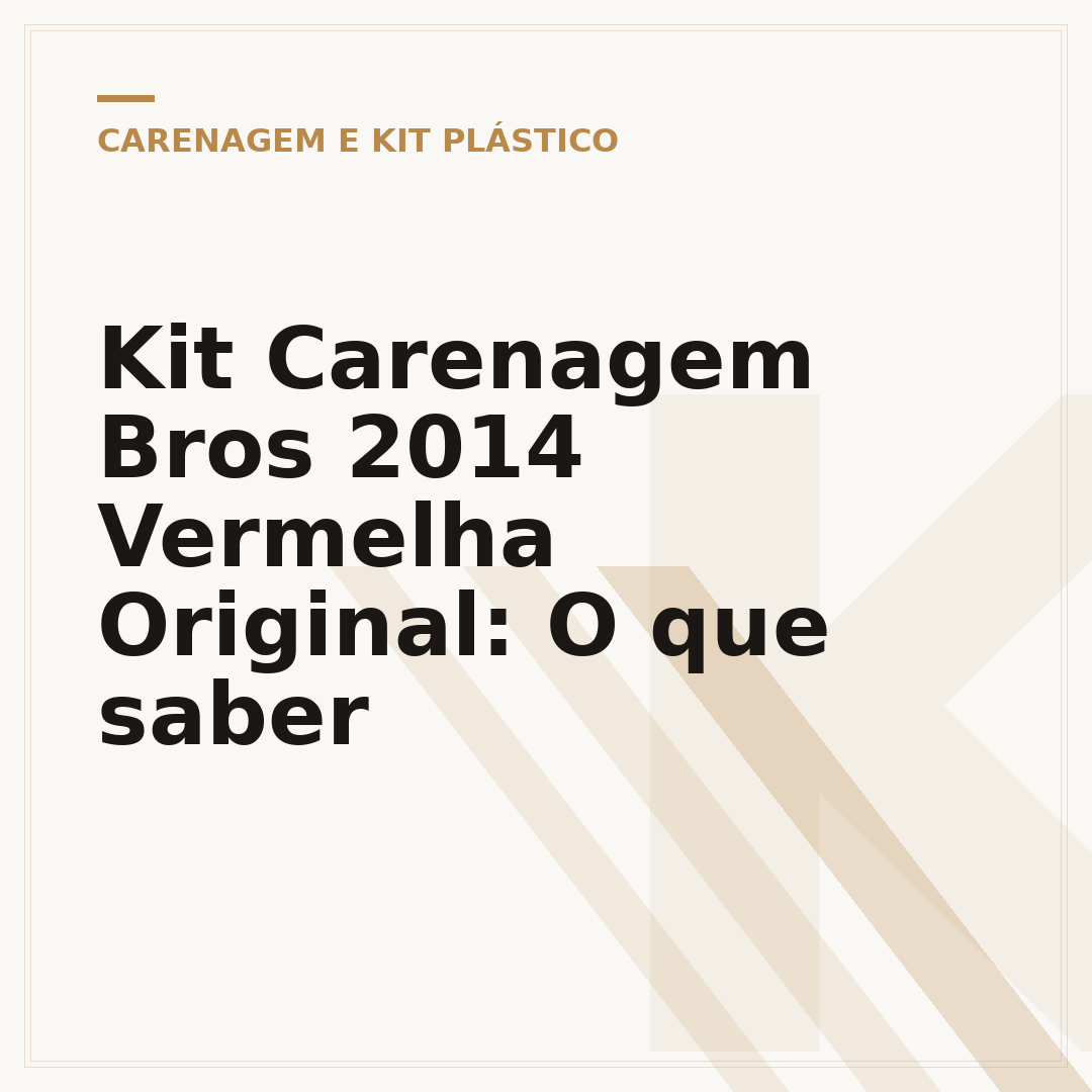 Kit Carenagem Bros 2014 Vermelha Original: O que saber