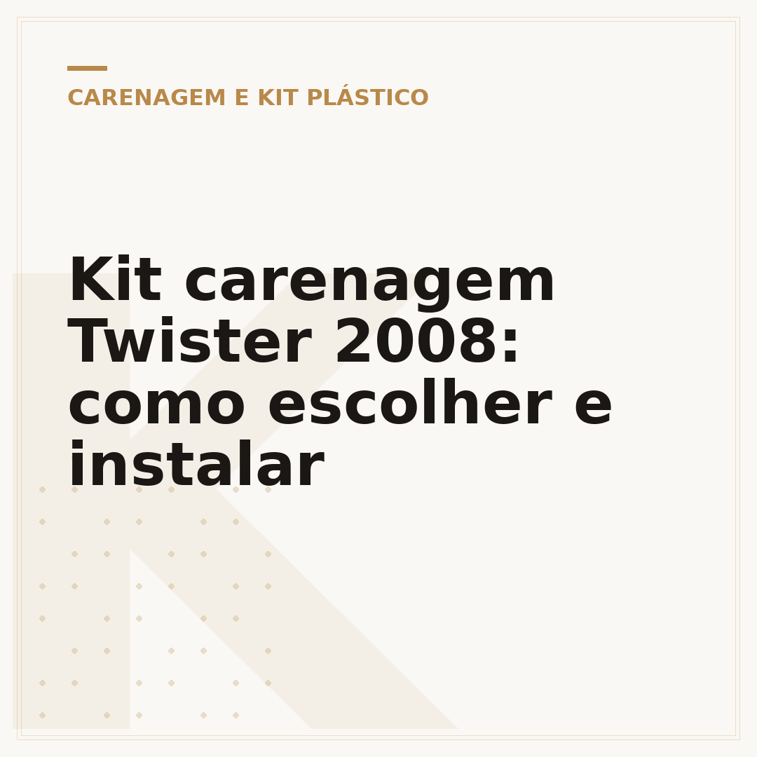 Kit carenagem Twister 2008: como escolher e instalar