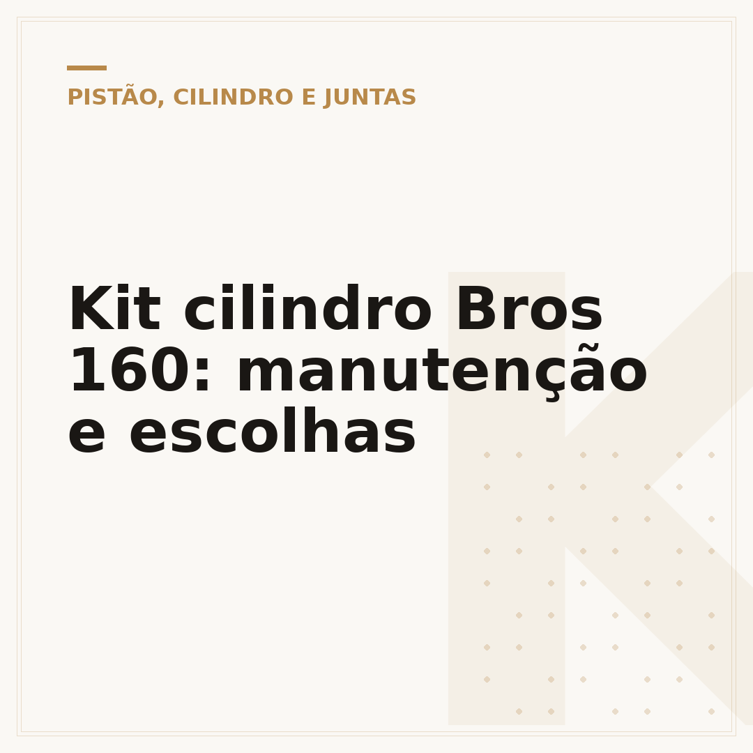 Kit cilindro Bros 160: manutenção e escolhas