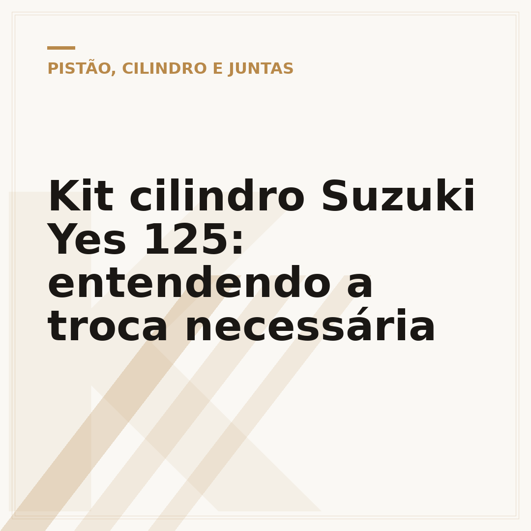Kit cilindro Suzuki Yes 125: entendendo a troca necessária
