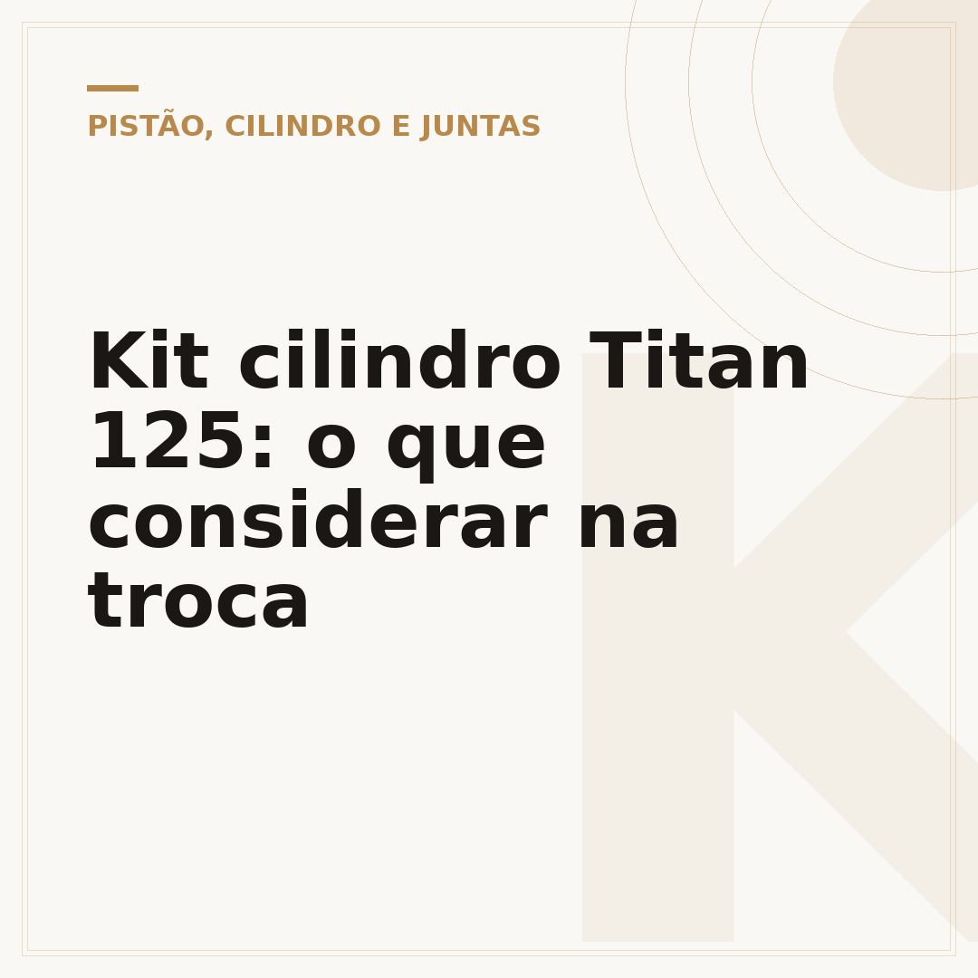 Kit cilindro Titan 125: o que considerar na troca