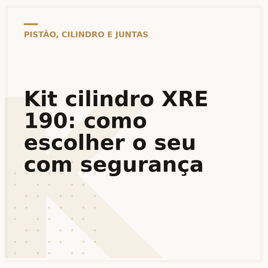 Kit cilindro XRE 190: como escolher o seu com segurança