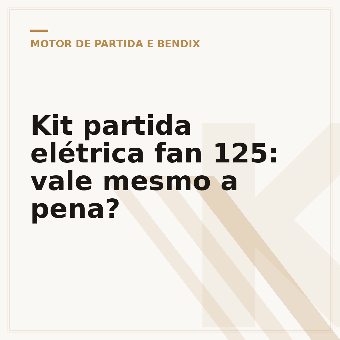 Kit partida elétrica fan 125: vale mesmo a pena?