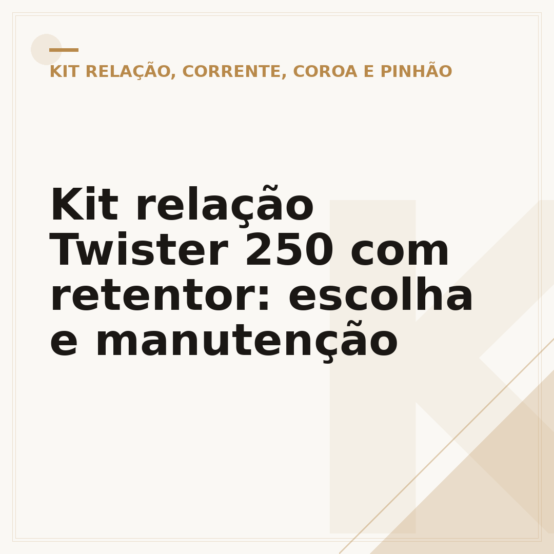 Kit relação Twister 250 com retentor: escolha e manutenção