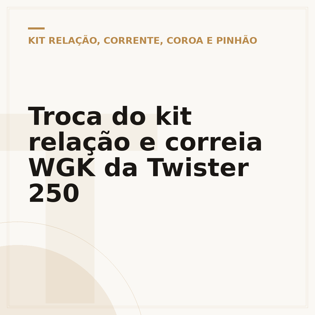 Troca do kit relação e correia WGK da Twister 250