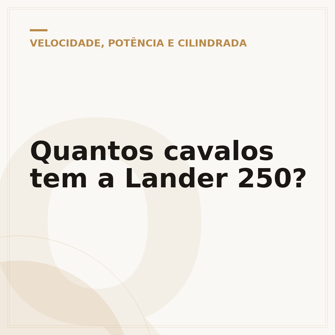 Quantos cavalos tem a Lander 250?