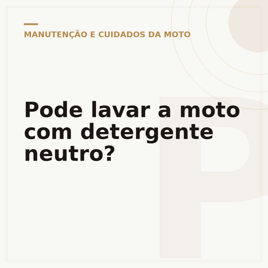 Pode lavar a moto com detergente neutro?
