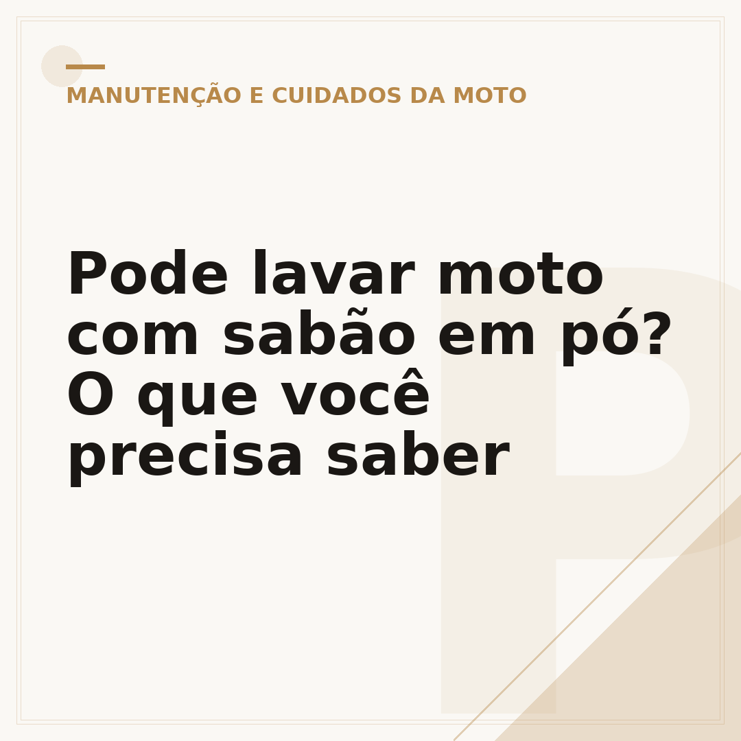 Pode lavar moto com sabão em pó? O que você precisa saber