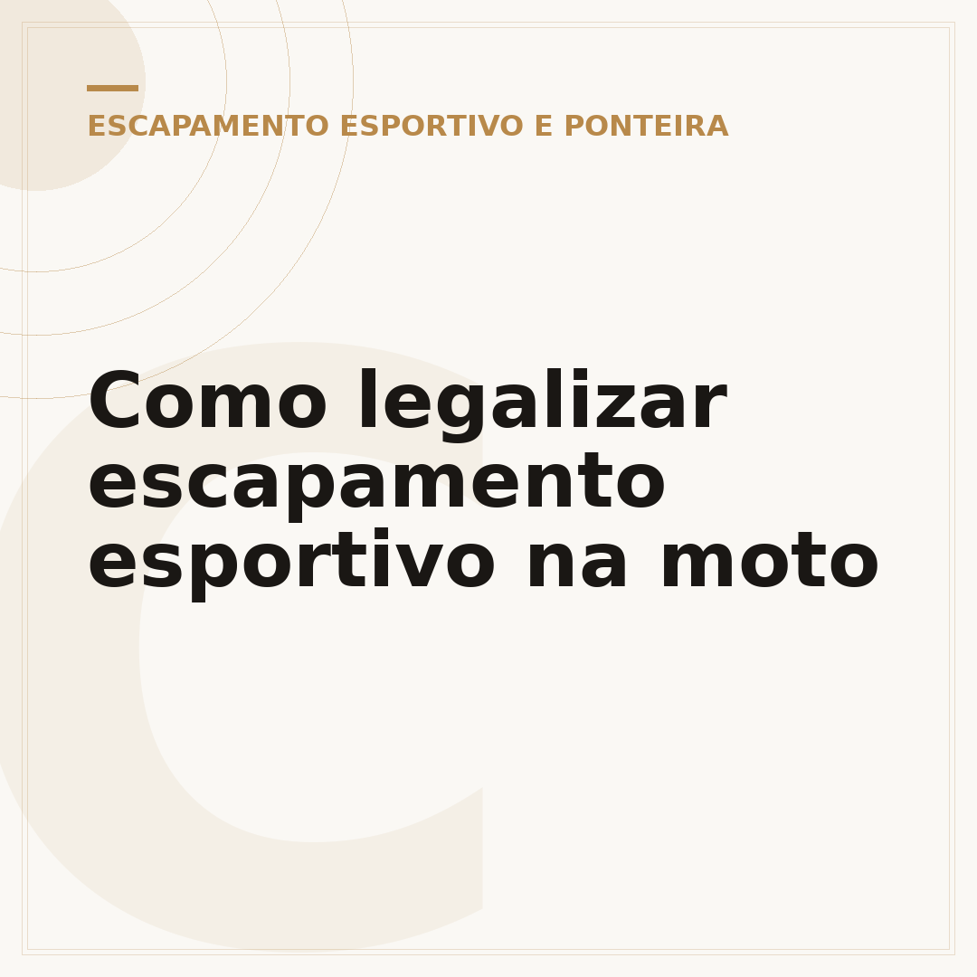Como legalizar escapamento esportivo na moto