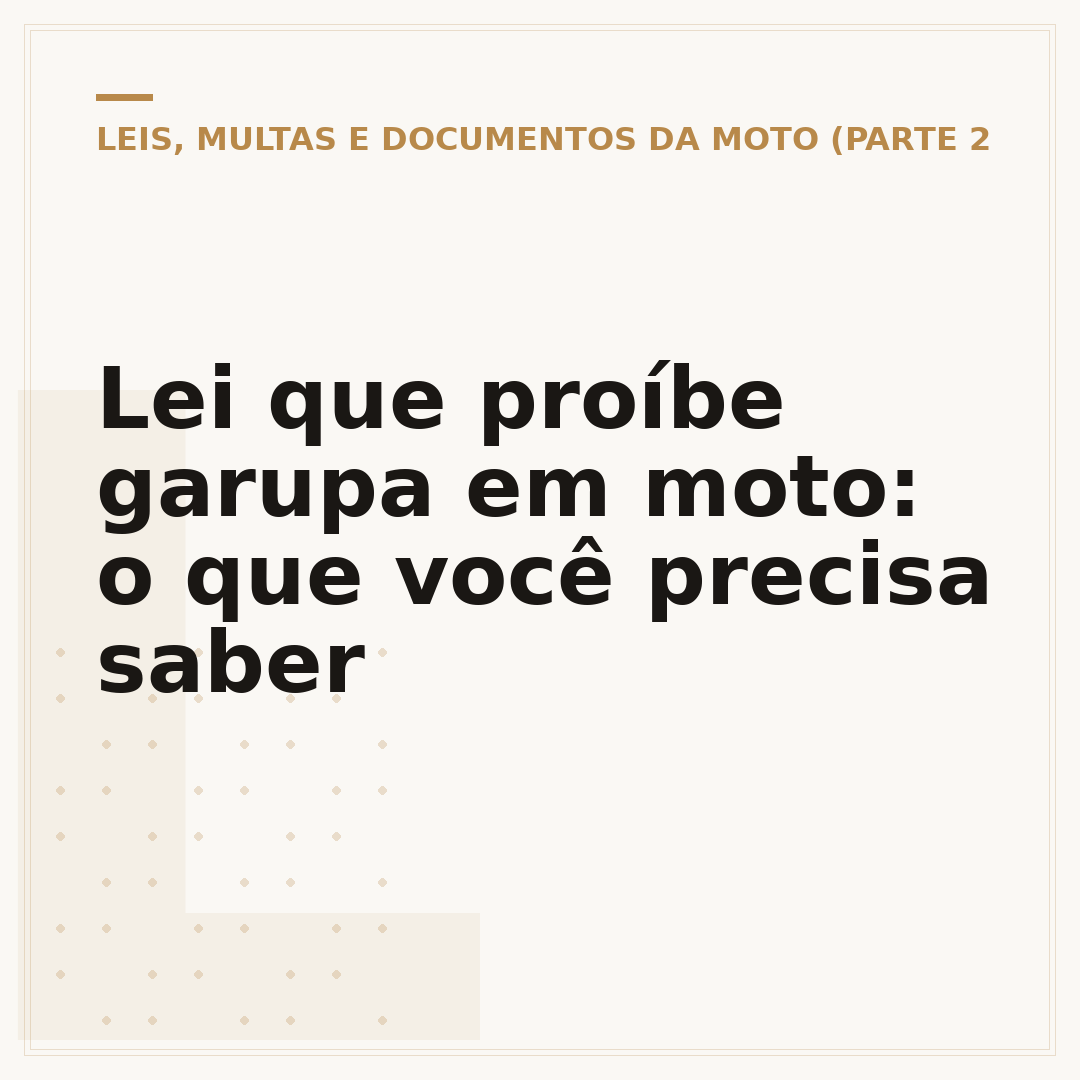 Lei que proíbe garupa em moto: o que você precisa saber