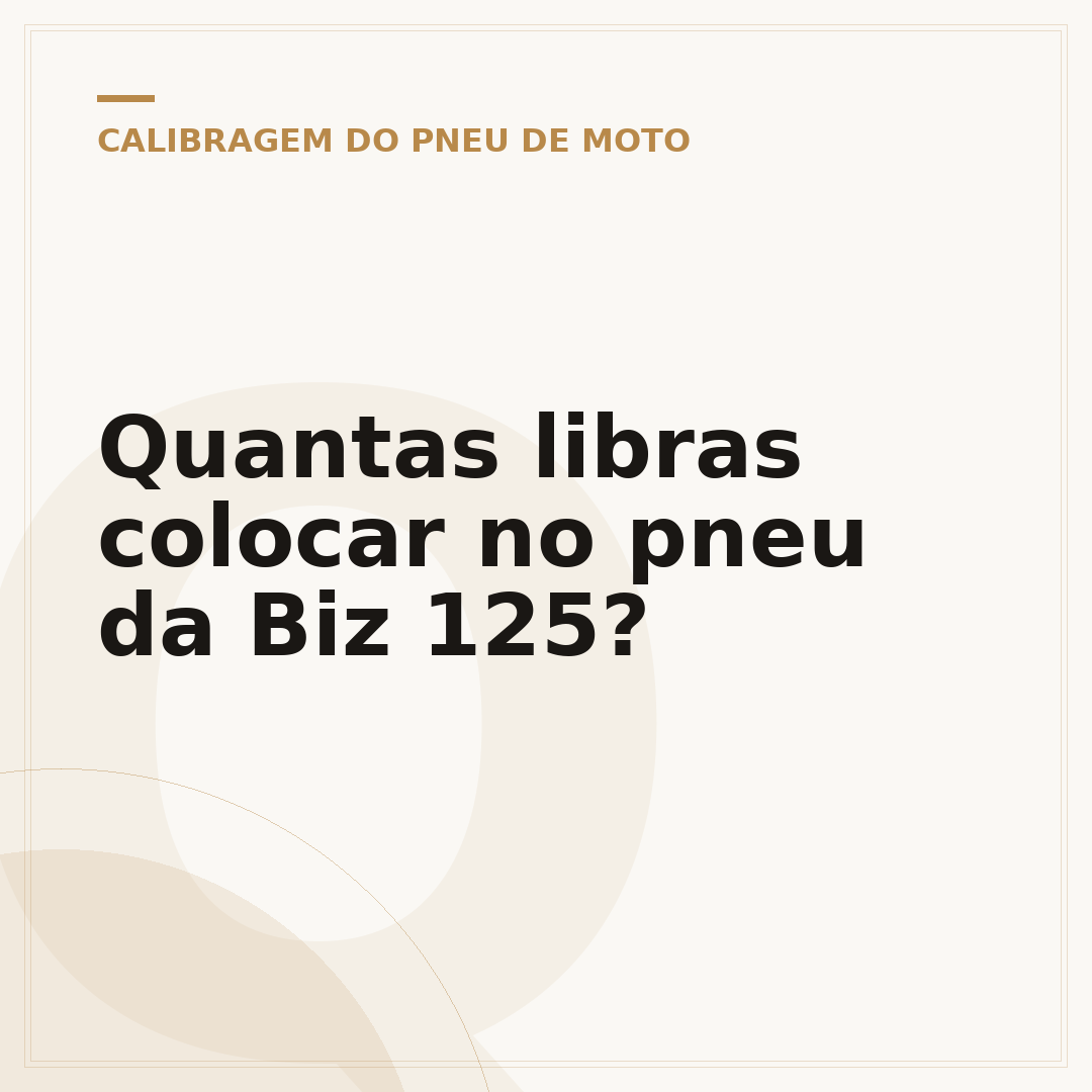 Quantas libras colocar no pneu da Biz 125?