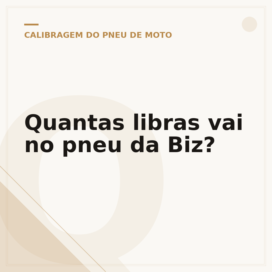 Quantas libras vai no pneu da Biz?