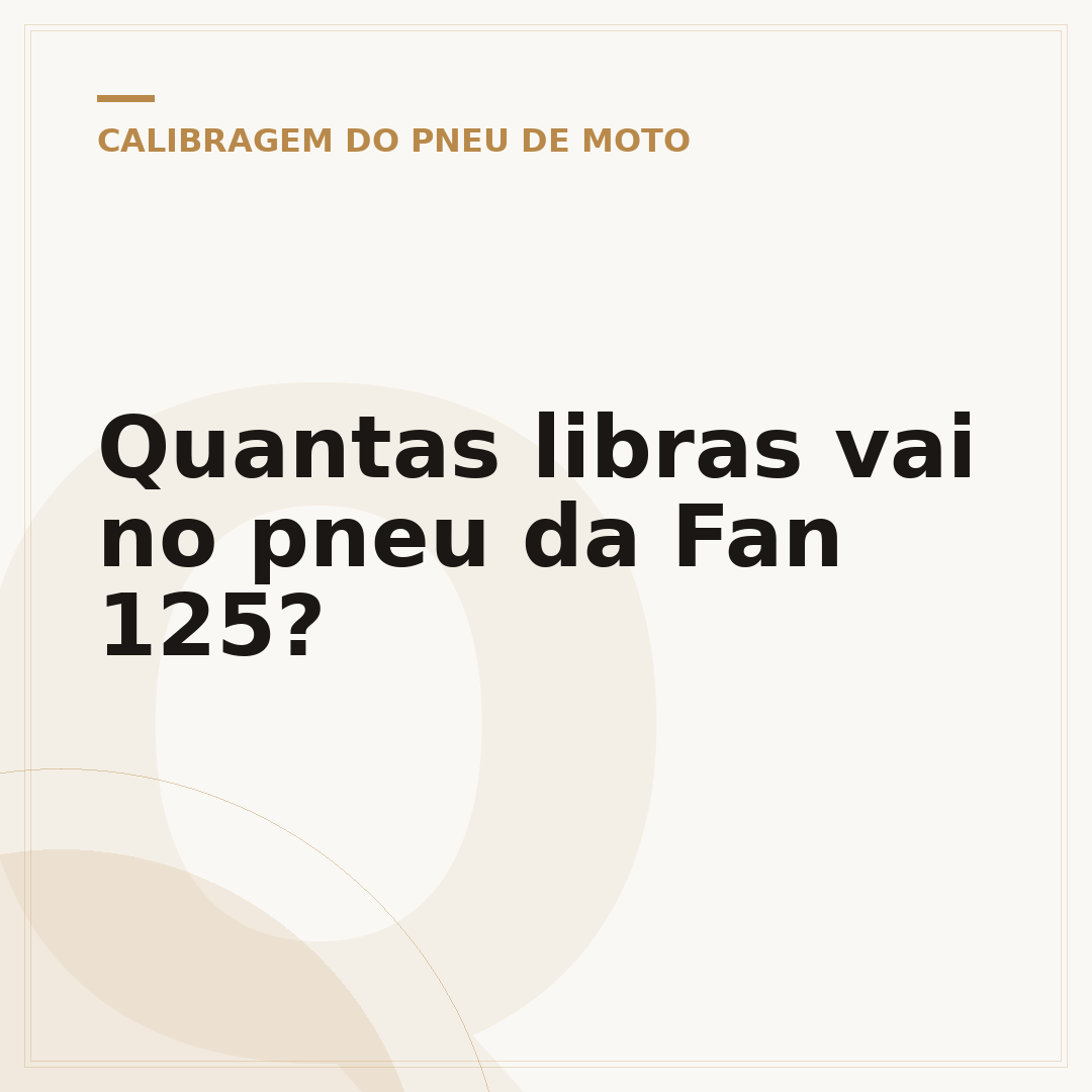 Quantas libras vai no pneu da Fan 125?