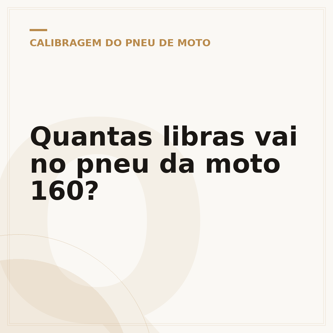 Quantas libras vai no pneu da moto 160?