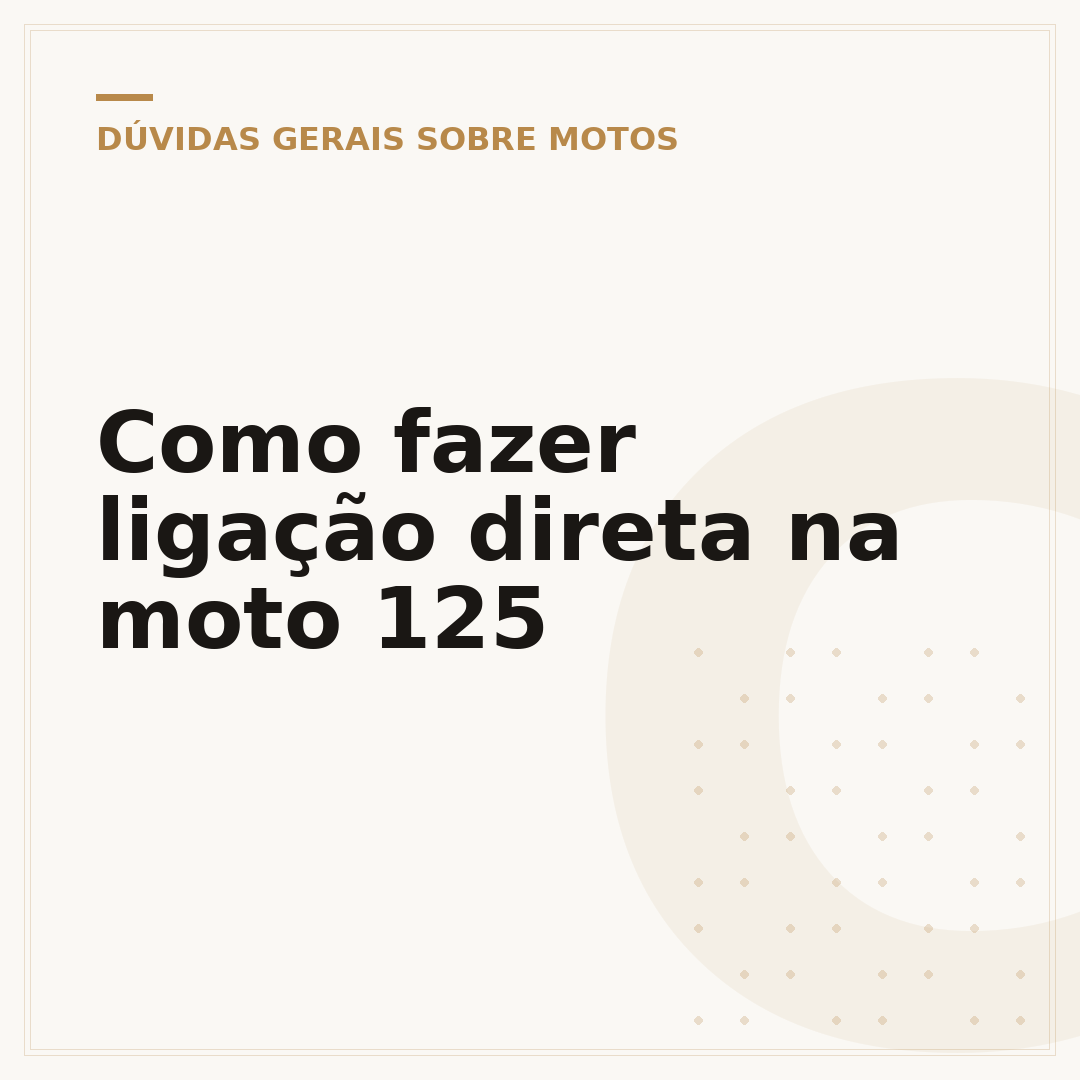 Como fazer ligação direta na moto 125