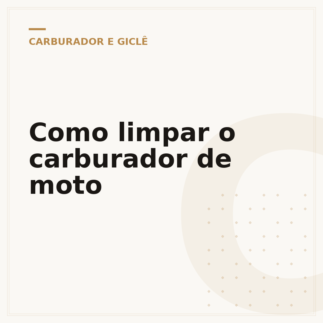 Como limpar o carburador de moto