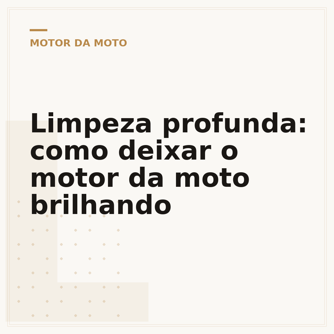 Limpeza profunda: como deixar o motor da moto brilhando