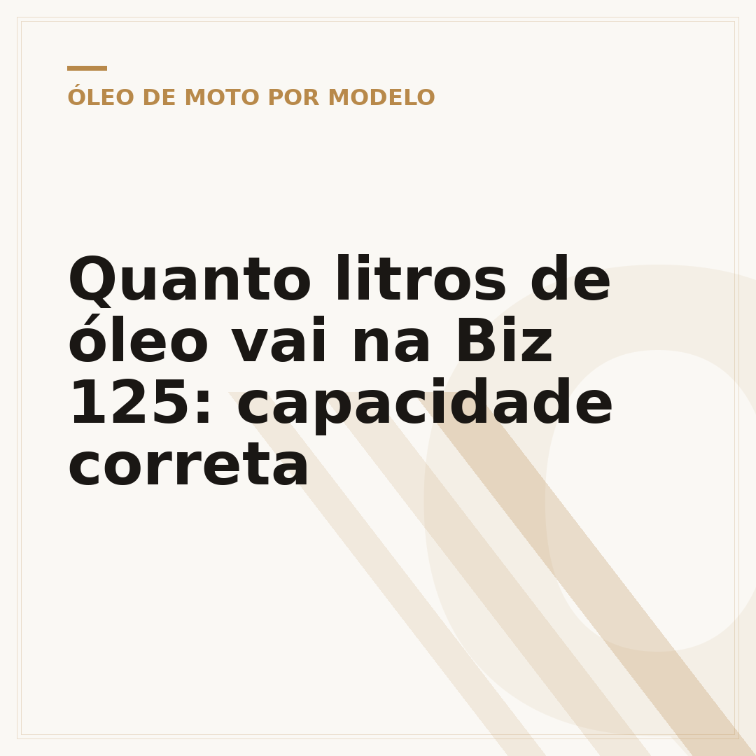 Quanto litros de óleo vai na Biz 125: capacidade correta