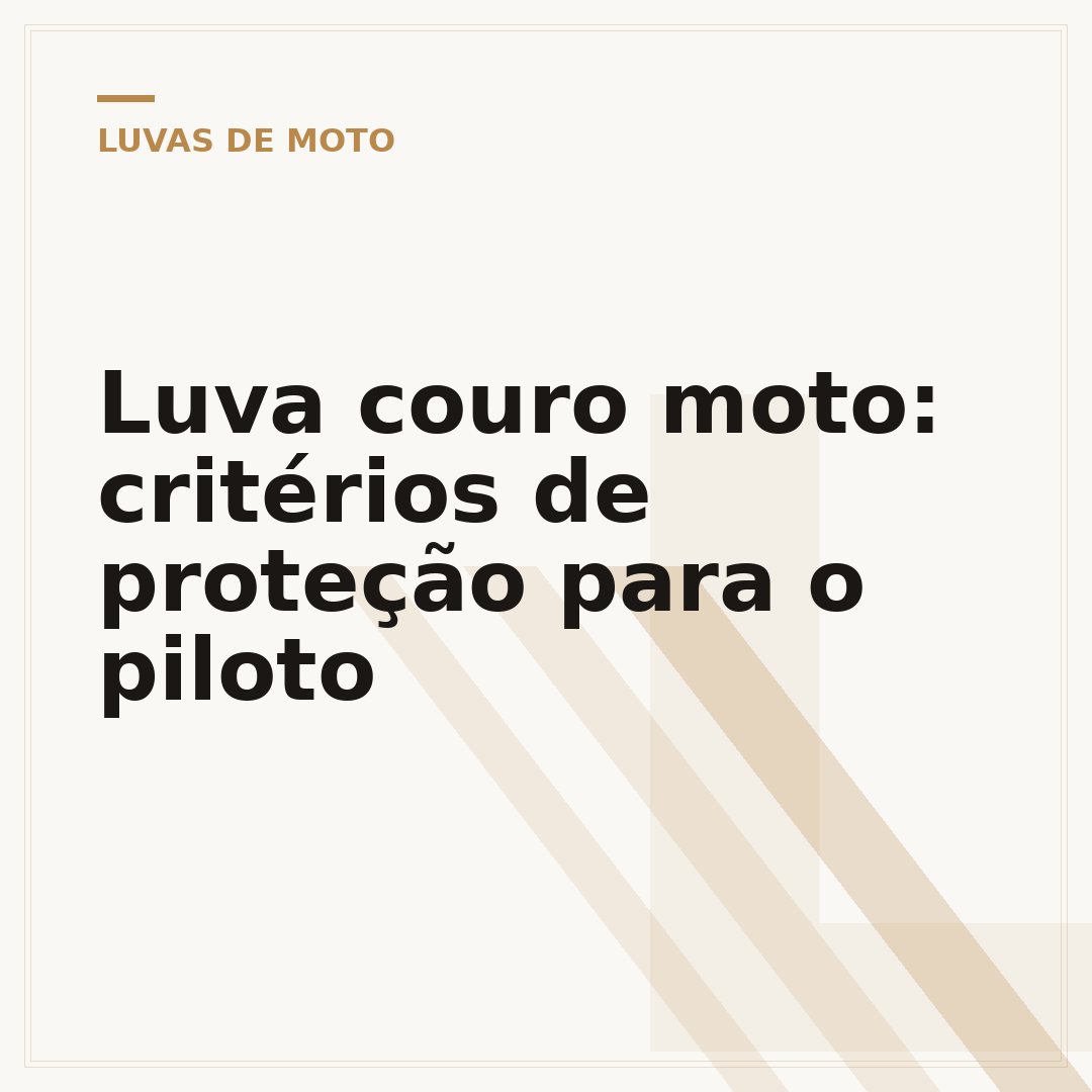Luva couro moto: critérios de proteção para o piloto