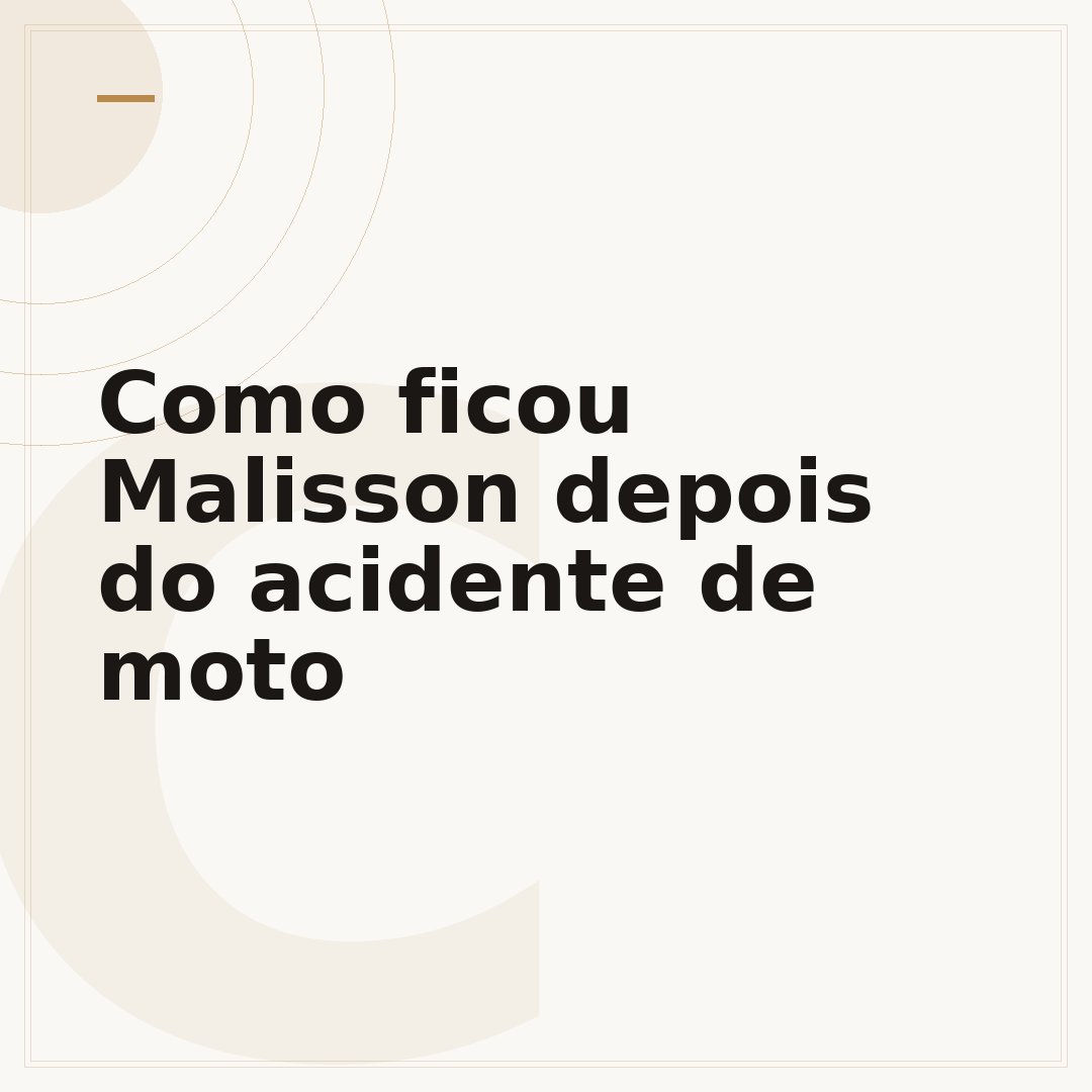 Como ficou Malisson depois do acidente de moto