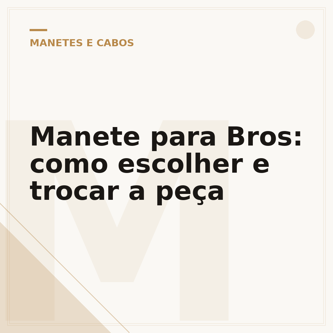 Manete para Bros: como escolher e trocar a peça