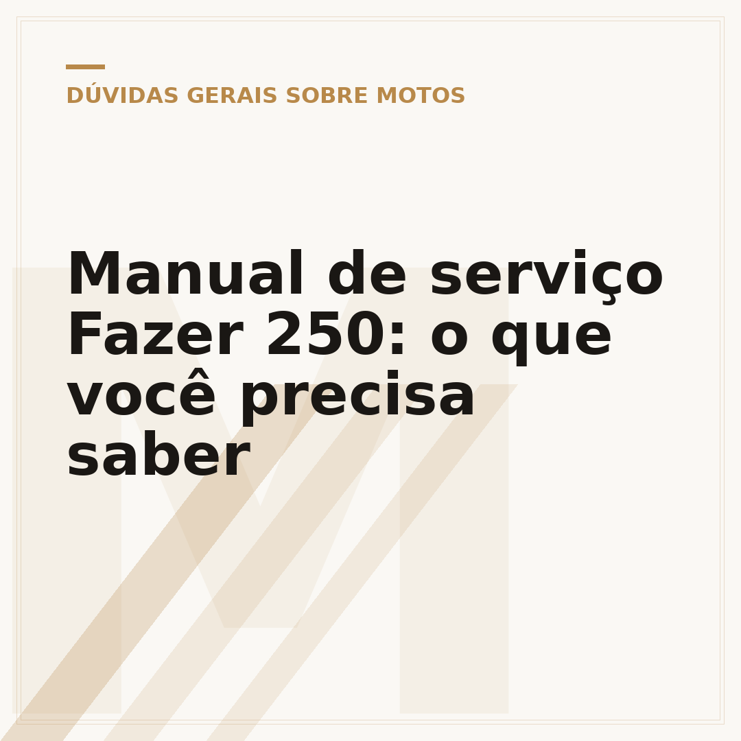 Manual de serviço Fazer 250: o que você precisa saber