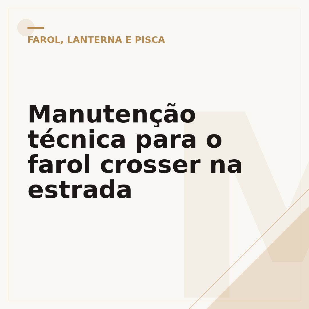 Manutenção técnica para o farol crosser na estrada