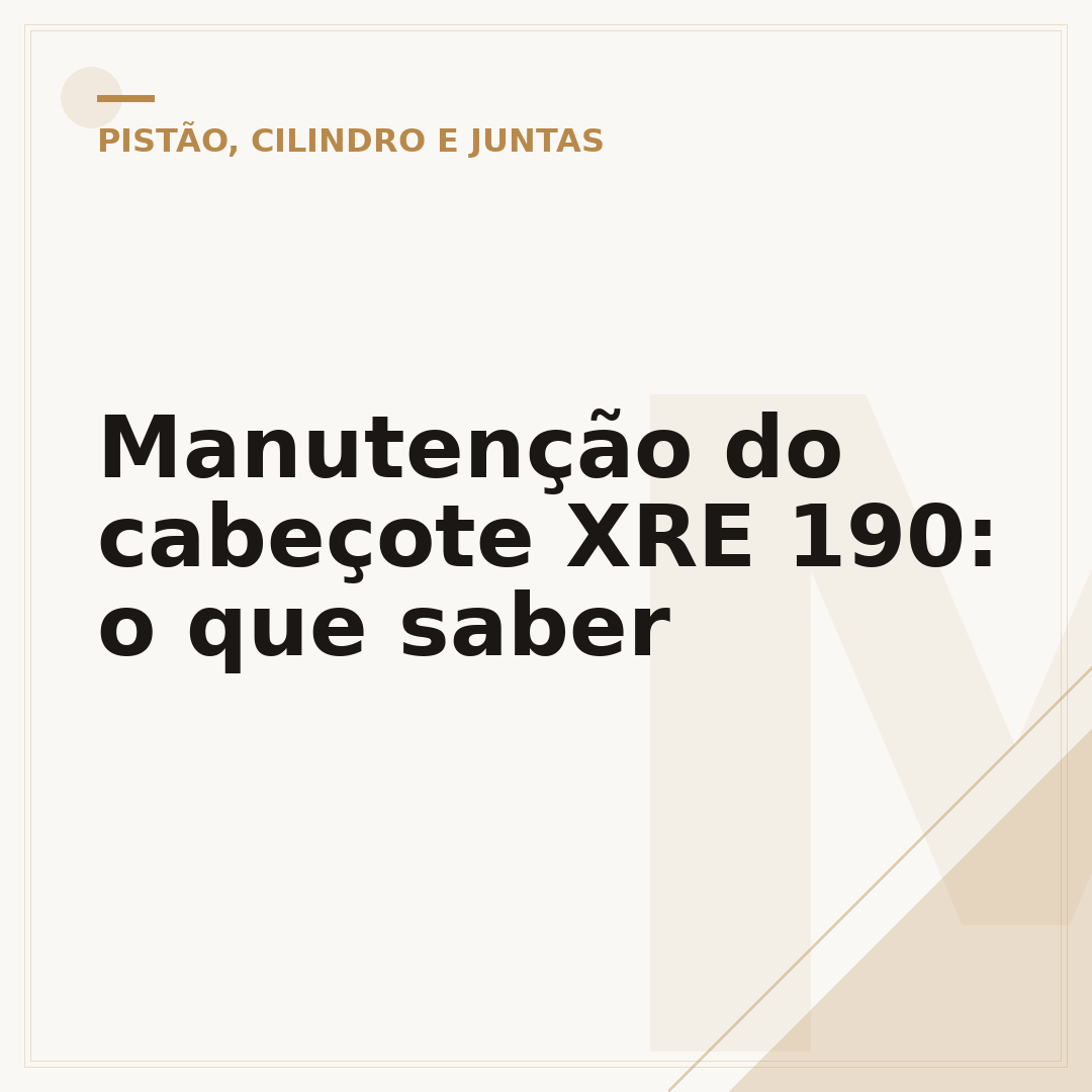 Manutenção do cabeçote XRE 190: o que saber