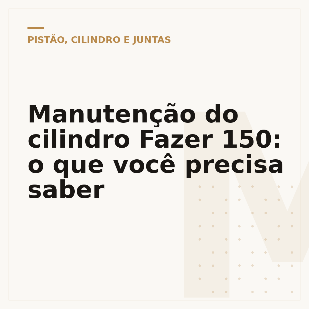 Manutenção do cilindro Fazer 150: o que você precisa saber