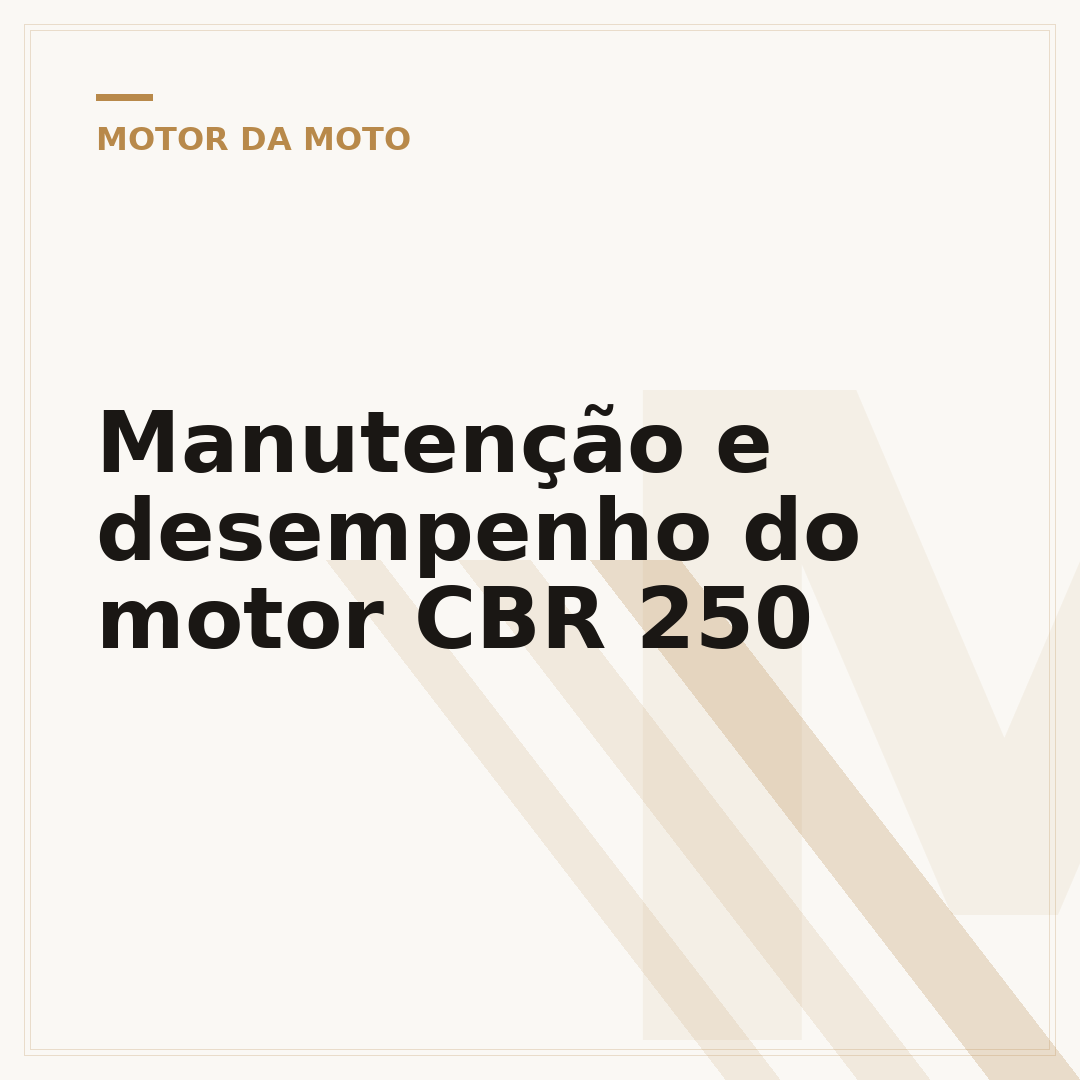 Manutenção e desempenho do motor CBR 250